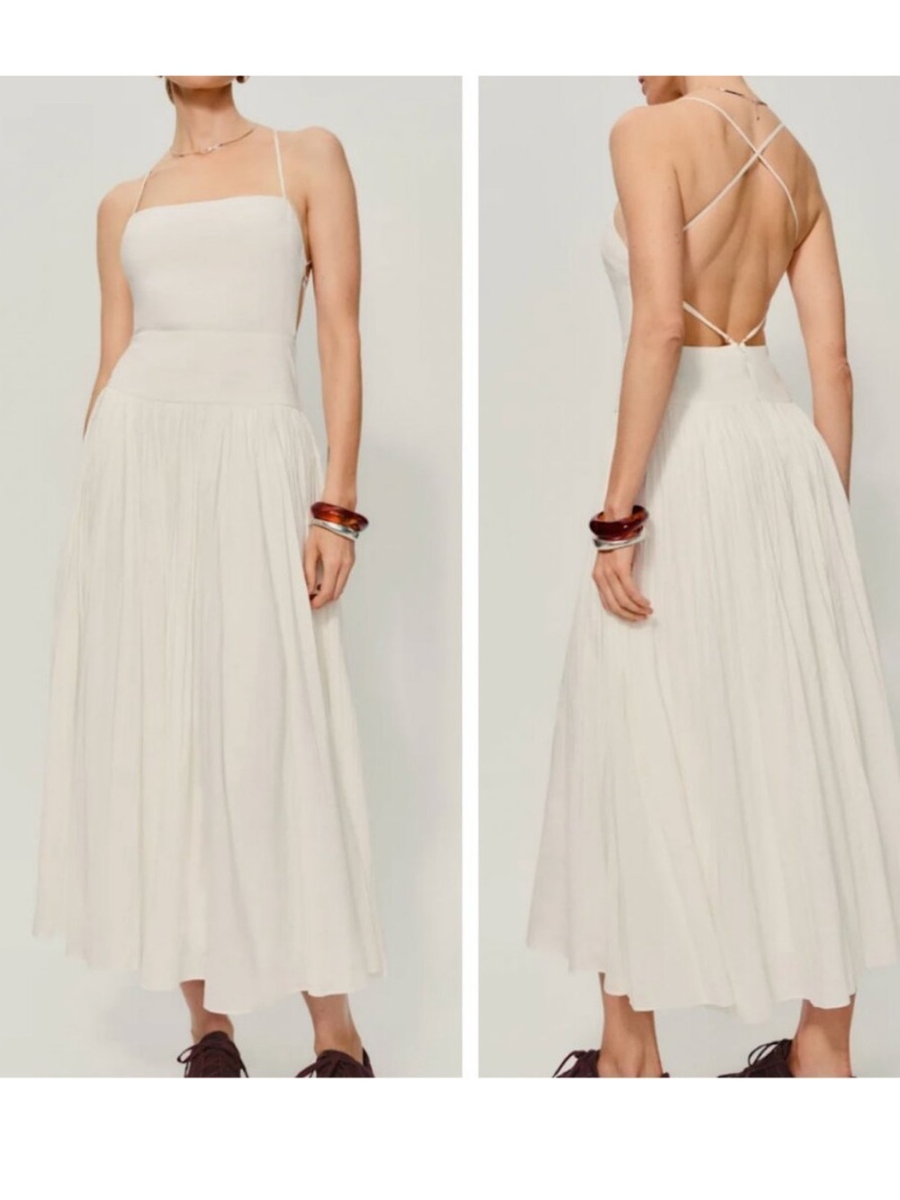 Reformation Perlette Dress White Maxi